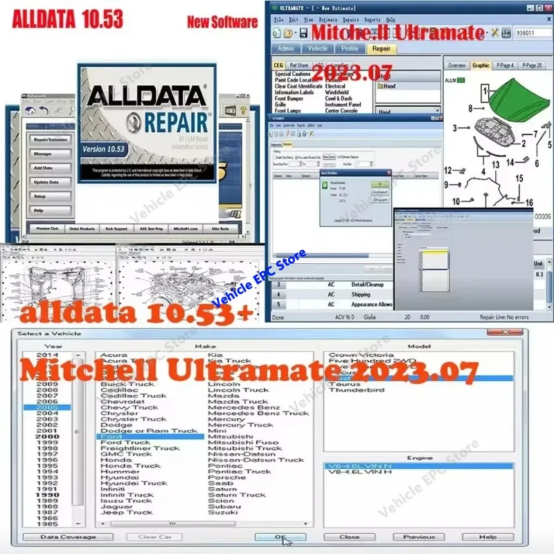 2026 Mitchell ultramate 2023.07 Alldata 10.53 Car Software auto repair alldata software Alldata car software with Wiring diagram