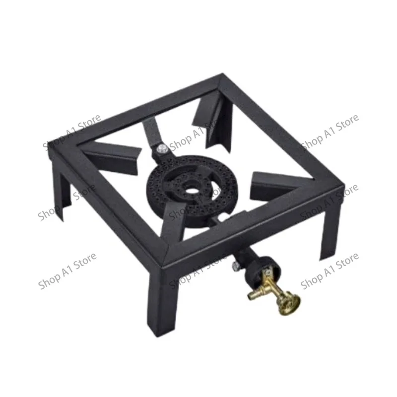 Heavy Duty Cast Iron Propane Stove with Bracket, High Power Outdoor Patio Gas Burner, Cast Iron Gas Cooker for Backyard Cooking