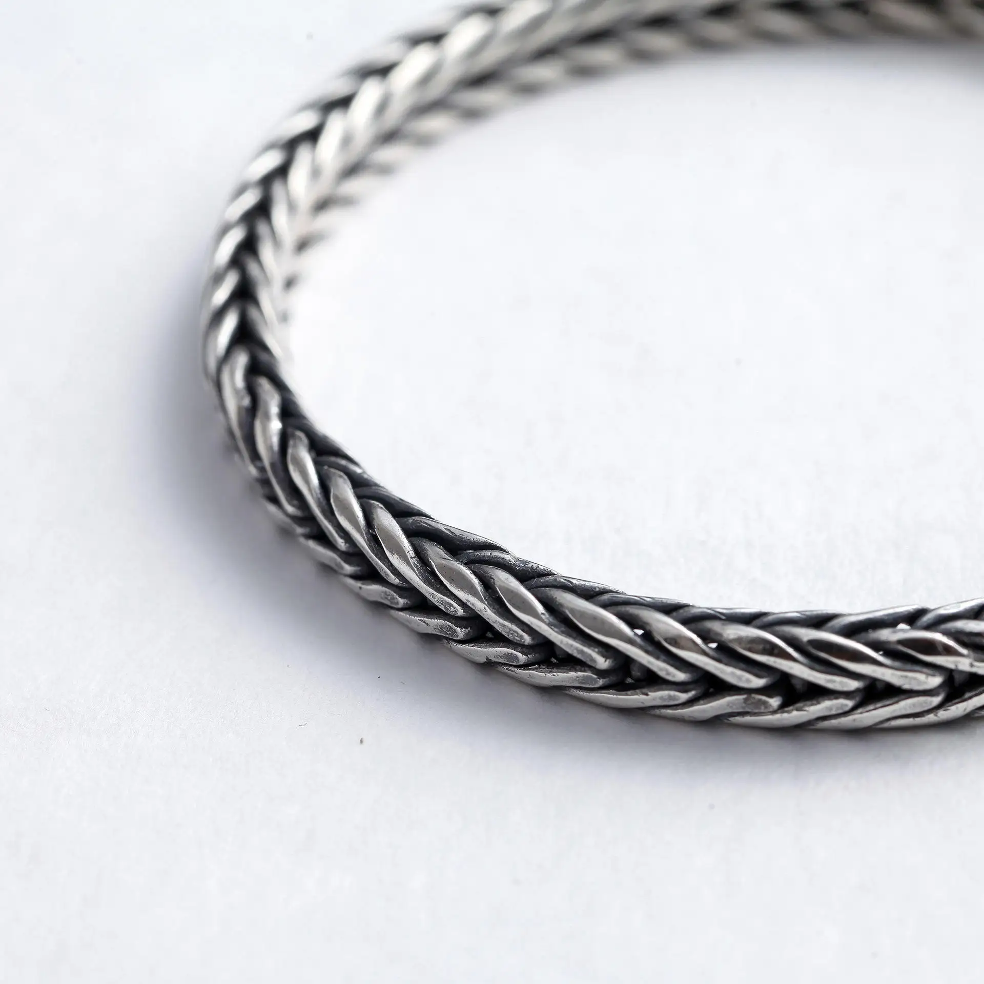 S925 Sterling Silve Twisted Armbänder Für Männer Hip Hop Handgemachte Exquisite Einzigartige Mode Schmuck Geschenk Fabrik Preis – Detail 15