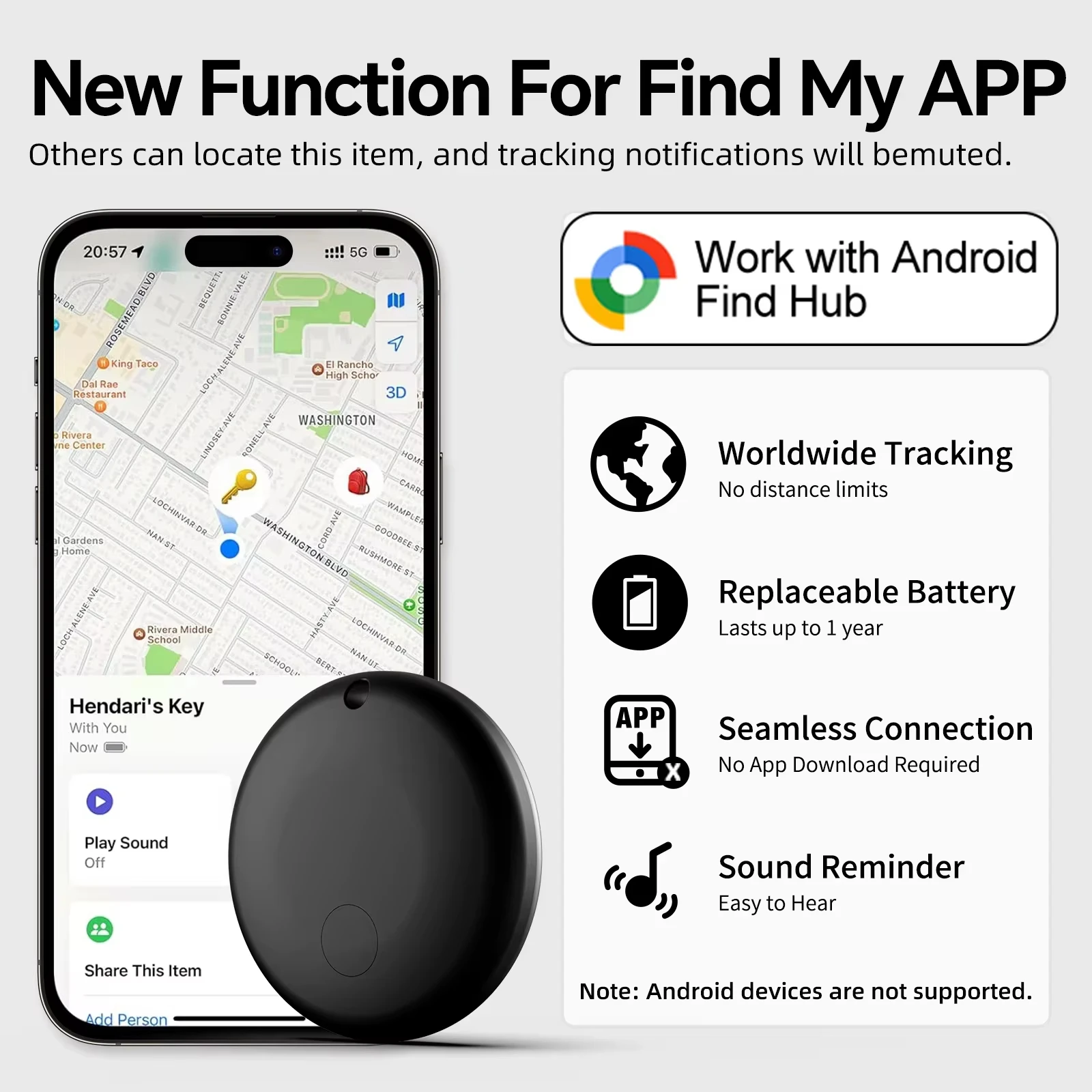 Smart Tracker Tags Item Locator for Android & iOS Bluetooth Tracker Smart Tags for Keys, Luggage Wallet Anti Lose Global Locator