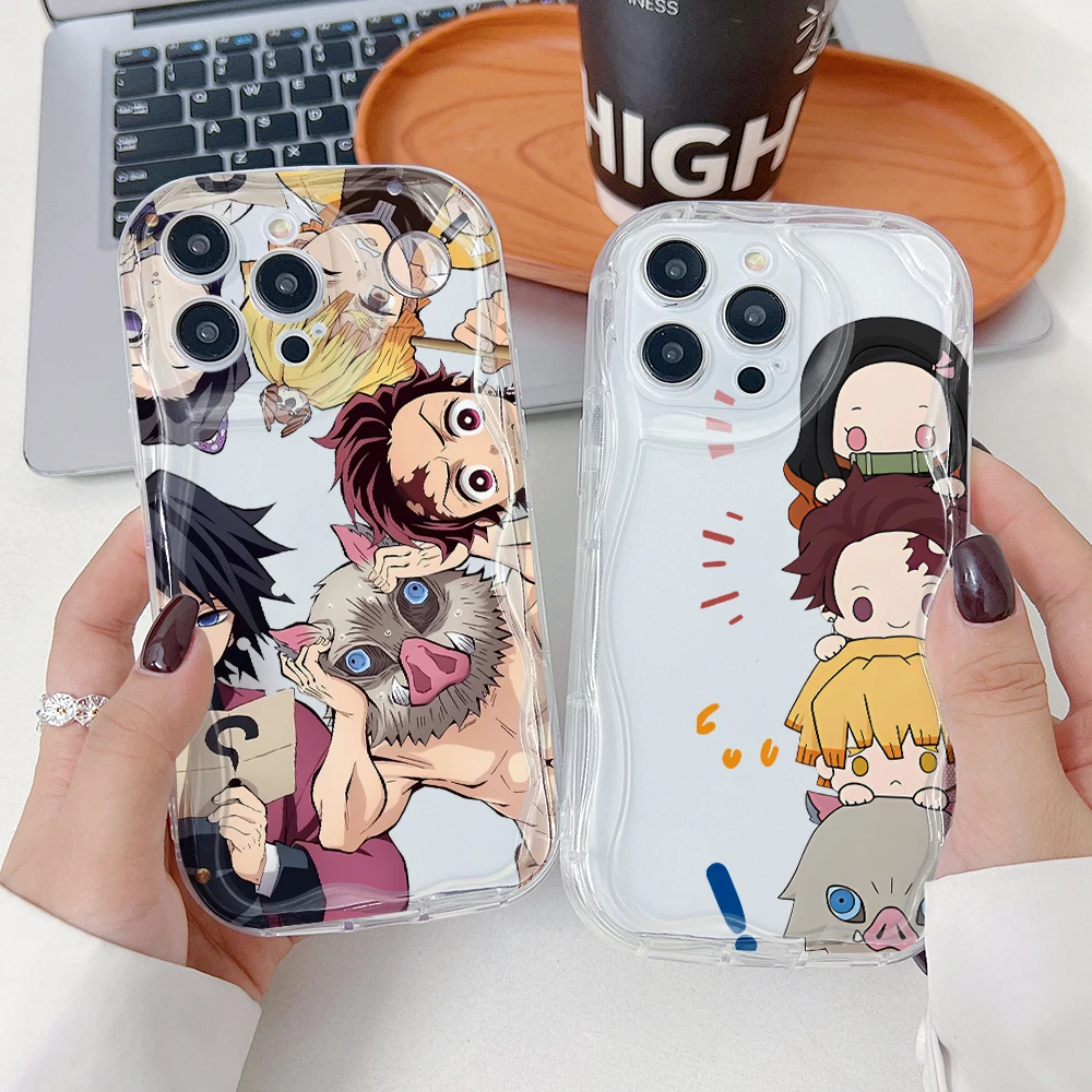 Cute D-Demons S-Slayers Phone Case for Samsung Galaxy S26 S25 S24 S23 S22 S21 S20 Ultra Plus 5G FE 3D Wave Soft Capa