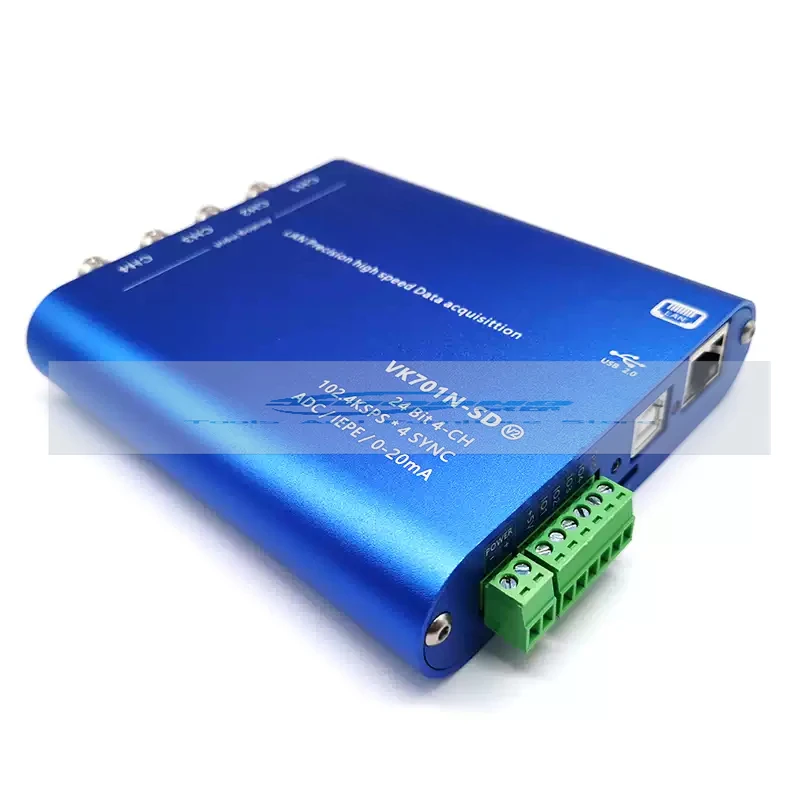 VK701N-SD [with mounting side panel] Ethernet 24-bit data collection card supports ADC/IEPE/0-20mA rate 102.4K/s