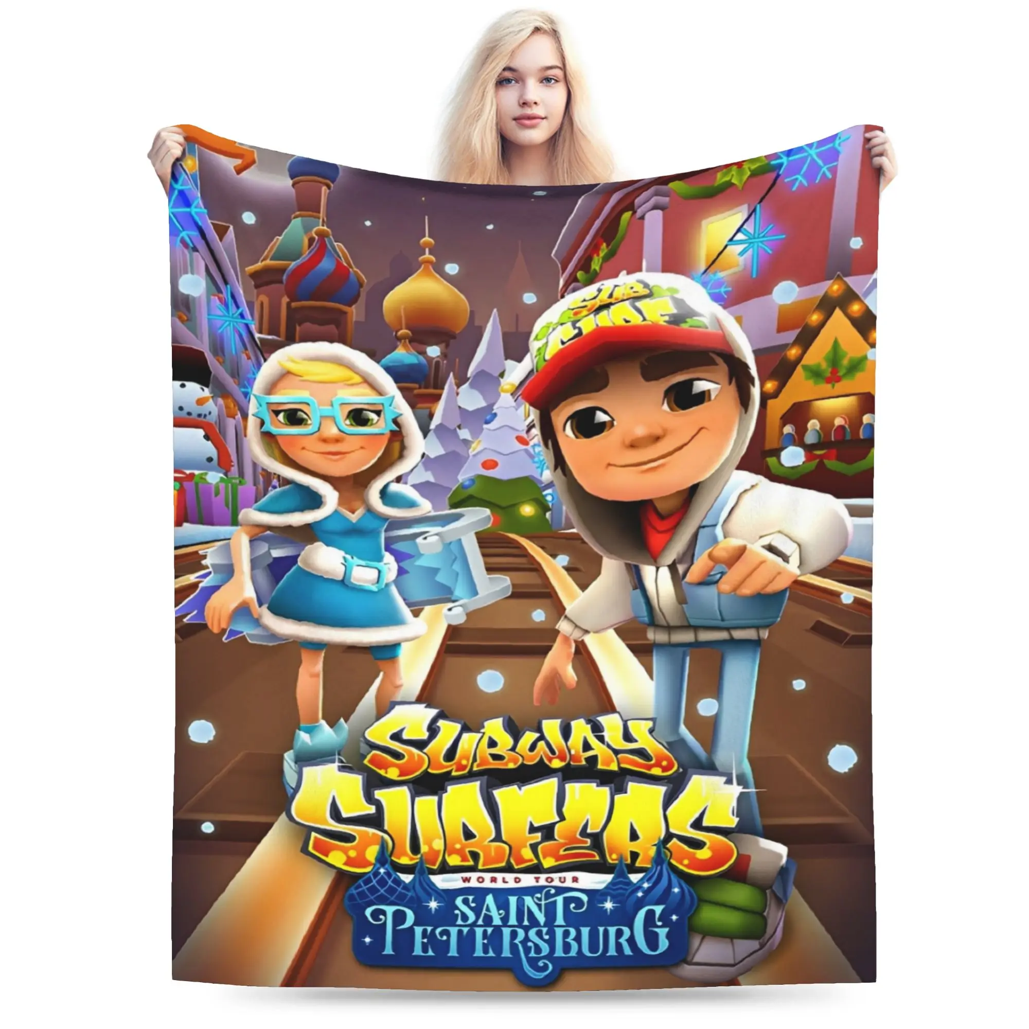 Y2K Subway Surfers Video Game Blankets Ultra-Soft Flannel  Relax Throw Blankets Machine Washable