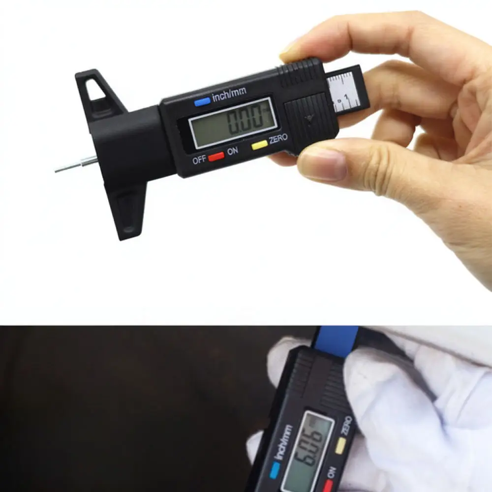 Car Tire Tread Depth Reader Digital Electronic Gauge Accurate Tyre Wear Monitor Tool Metal Probe For Vehicle Repair Service