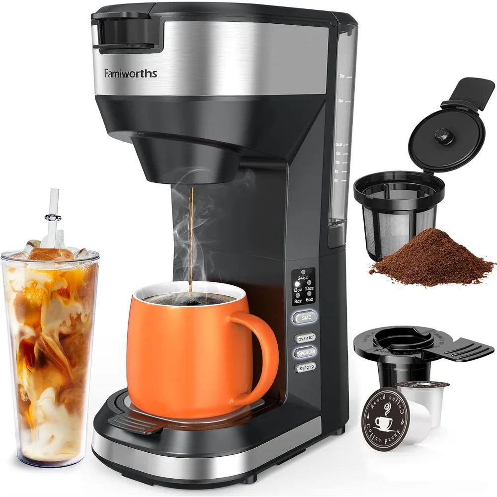 

Hot and Iced Coffee Maker for K Cups,4-5 Cups Coffee Maker and Single-serve Brewers,with 30Oz Removable Water Reservoir