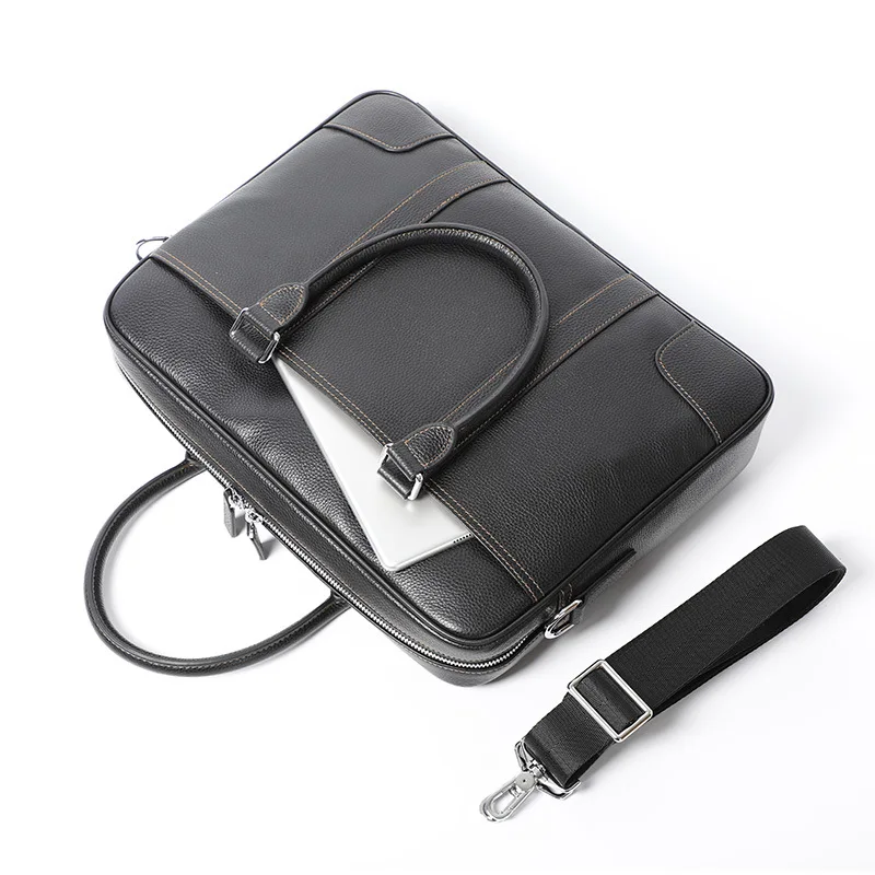 Valigetta classica da uomo d'affari Borse da uomo in vera pelle Borsa da spalla per laptop da uomo di moda Borsa Valigetta da uomo in pelle di mucca