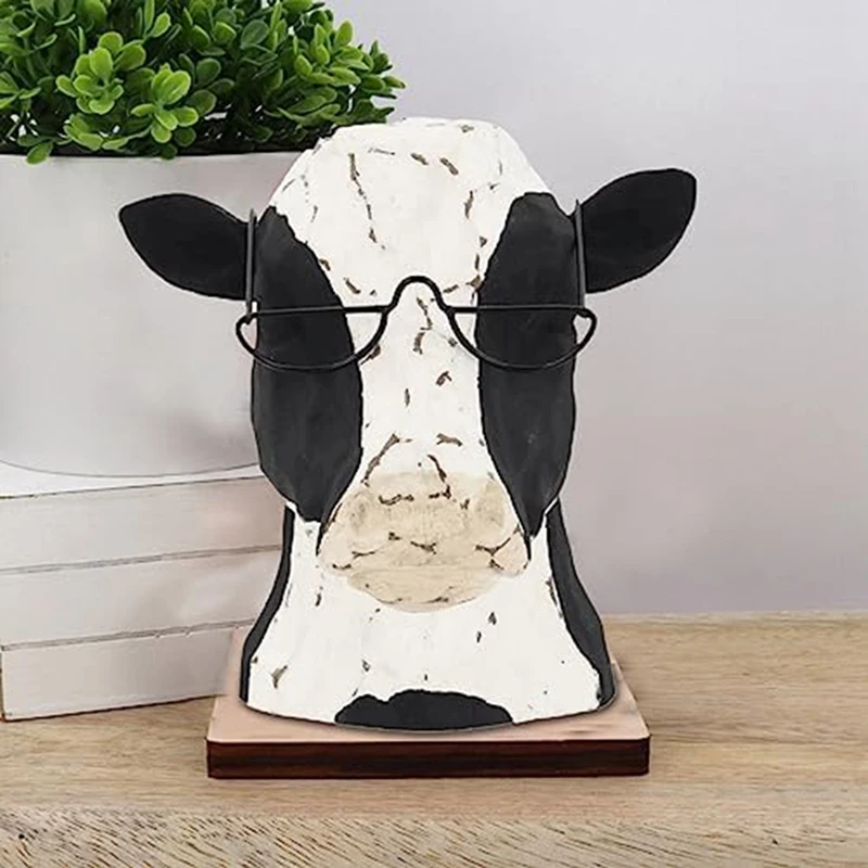 Wooden Glasses Display Rack Indoor Study Display Ornaments Cow Glasses Rack Durable