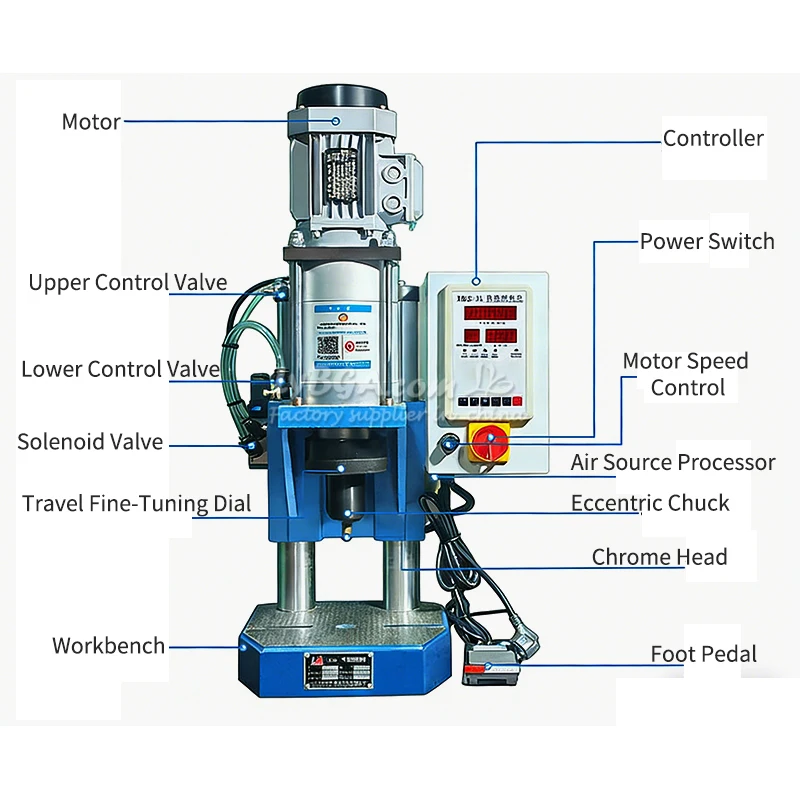 Double-Column/Four-Column Pneumatic Riveting Machine Customized Rotary Riveter Riveting Machine Compact Riveting Machine