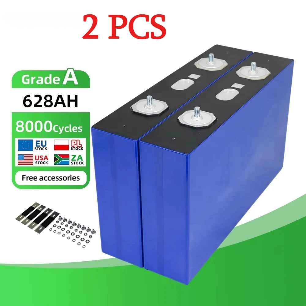 EU Stock EVE 628Ah 3.2V LiFePO4 Grade A Oplaadbare Lithium Batterijcel MB56 voor zonne-energiesysteem, thuisnoodstroomvoorziening