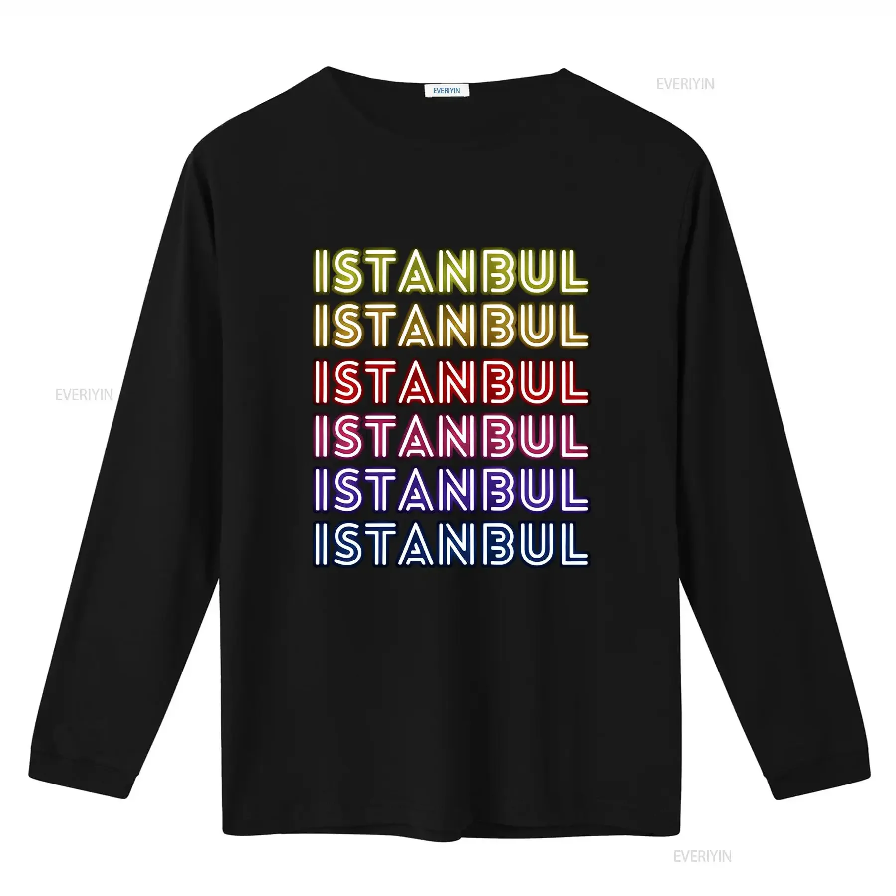 Istanbul City Proud Travel Text Neon Lights Design Classic Fit T Shirt vintage Washed Slightly designer clothes Stylish Soft