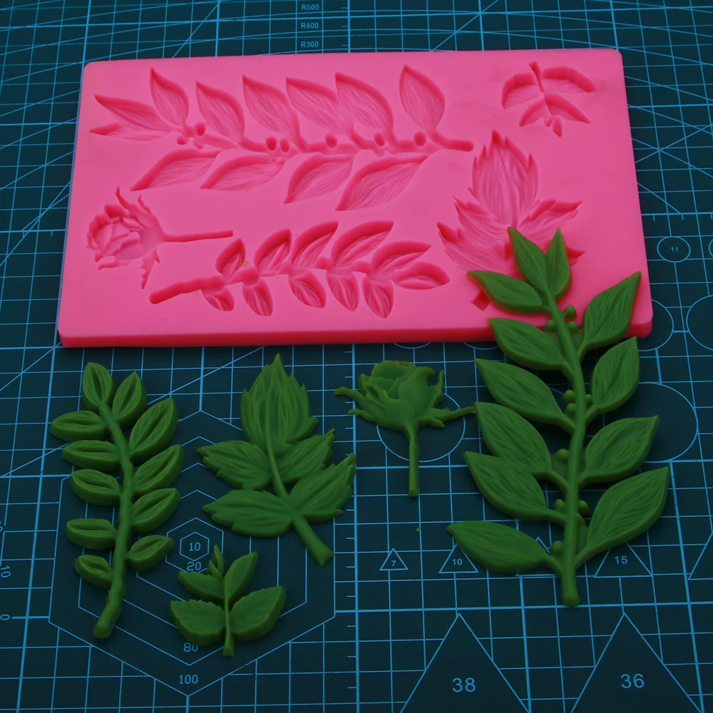 

DIY Leaves molds Fondant silicone molds 3D crafts Cake Decoration Tool Chocolate Gumpaste dessert moulds Resin Clay F1373