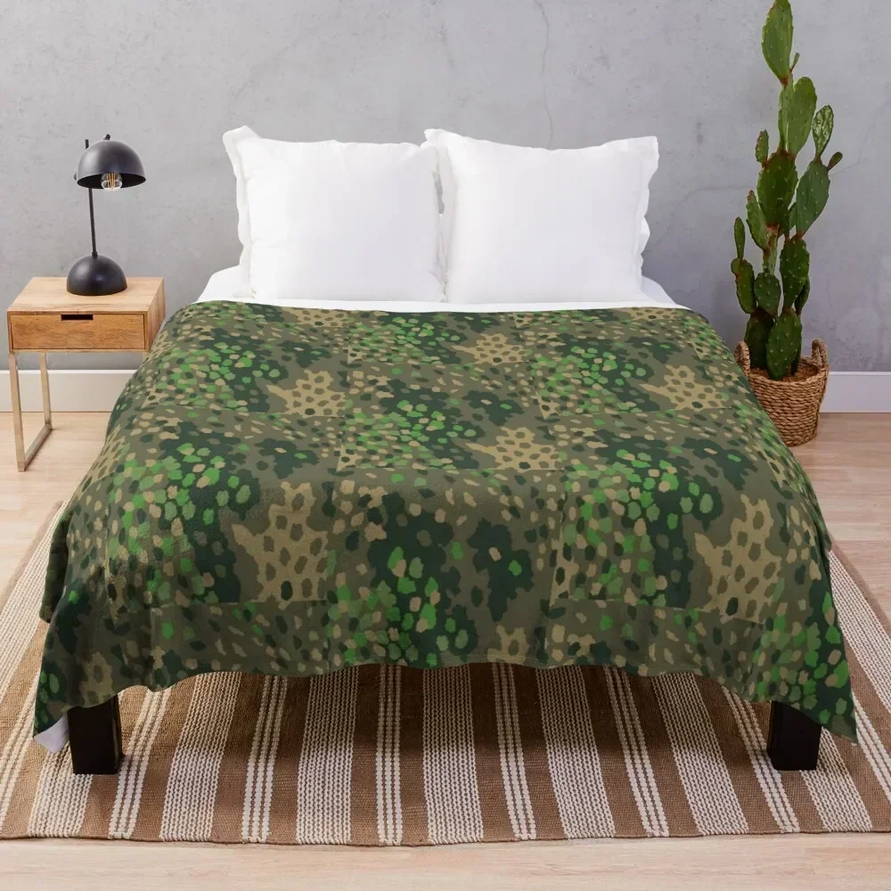 

Dot 44 German WW2 camouflage pattern Throw Blanket Spring Fall Cozy Throw Blanket for Couch