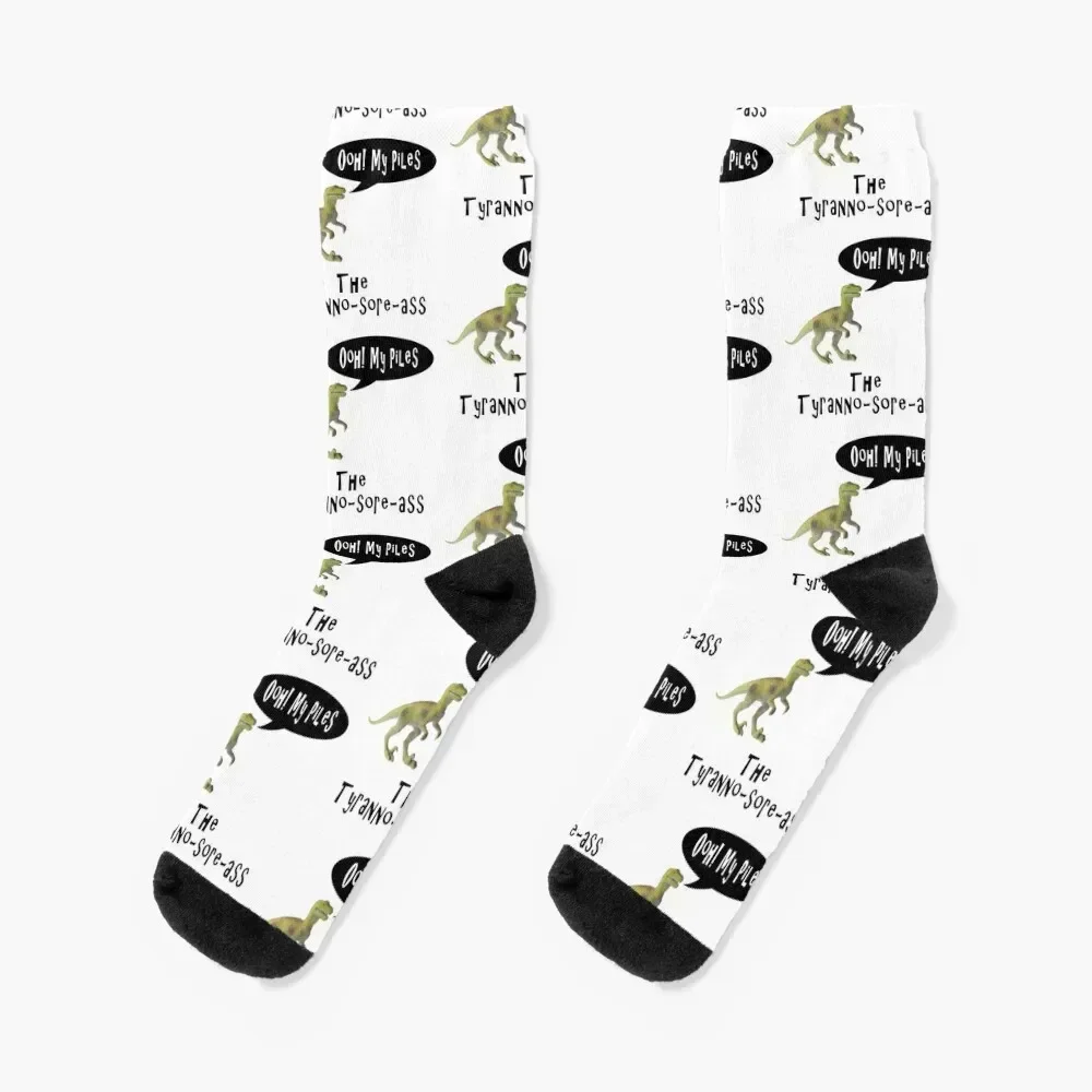 Prehistoric sicknesses under dinosaurs - Hemorrhoids - the Tyranno-sore-ass. Socks hiphop heated Rugby luxe Socks Women Men's
