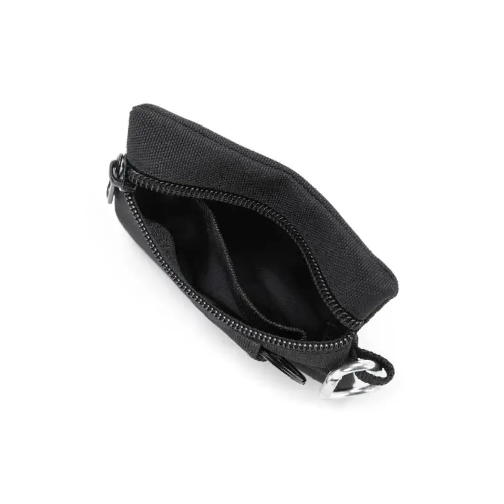 Casual Mini Coin Purse with Nylon Lanyard Waterproof Storage Bag Oxford Cloth Zipper Hanging Bag