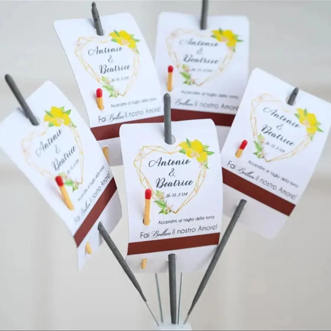Scintille Taglio Torta Matrimonio Etiquetas personalizadas para bodas, Etiquetas de bengalas personalizadas para bodas, Fuegos artificiales personalizados