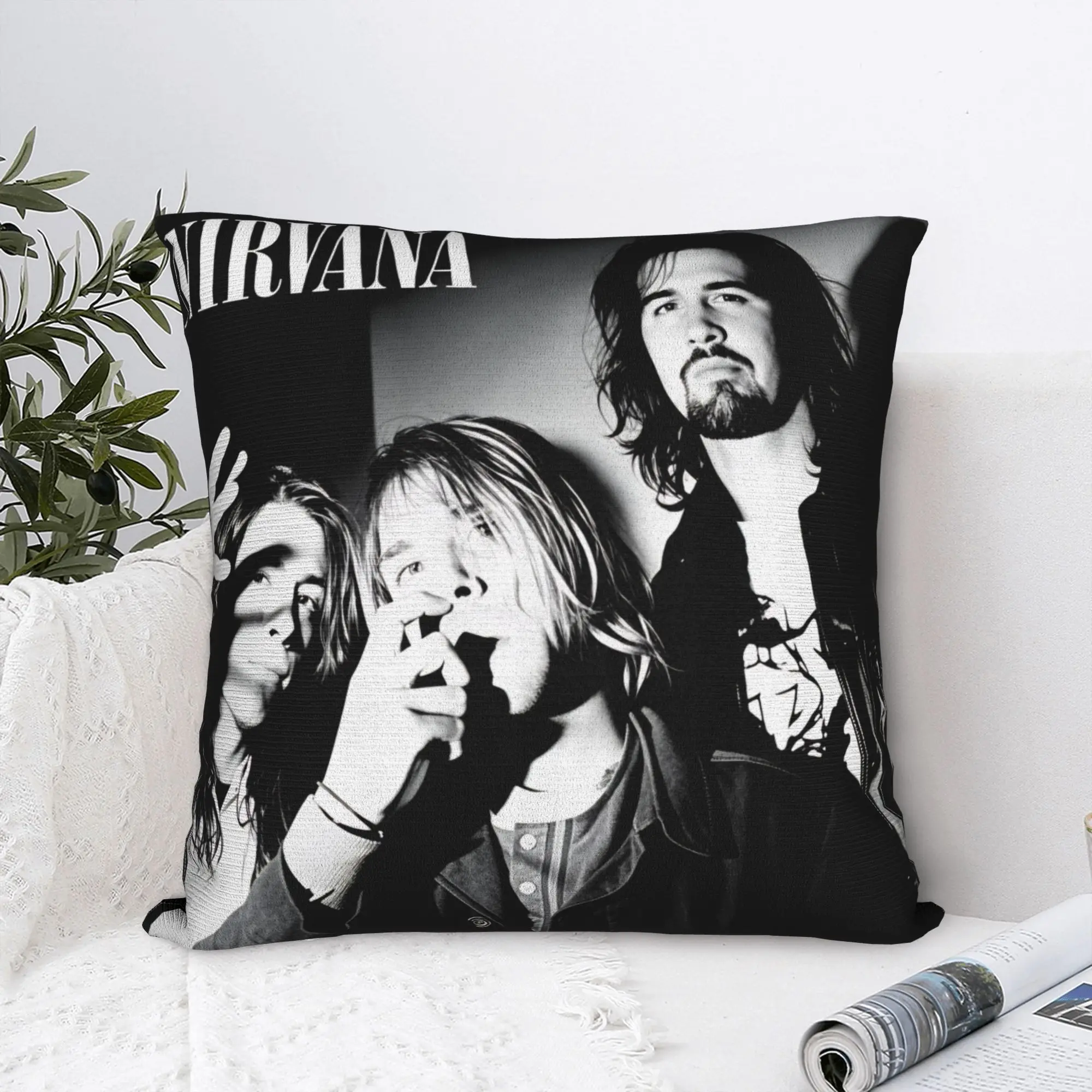 

Rock K-Kurt Cobain Hot Band Pillow Case Soft Pillow Cover For Sofa Bedroom Home Decor Morden Pillowcases