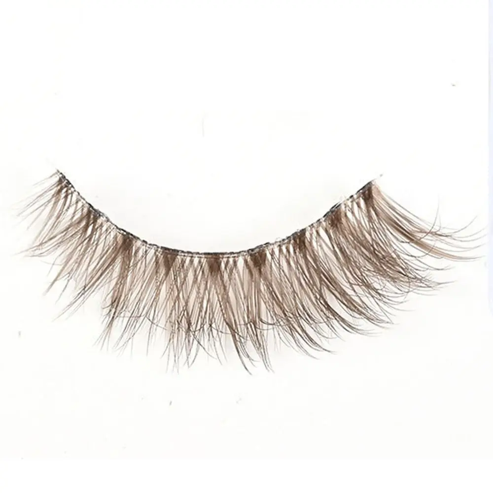 7 Pairs Simulation Eye Eyelashes Lash Strips Lashes Extension Cat Eye Faux Mink Lashes Wispy Clear Stem Brown False Lashes Women