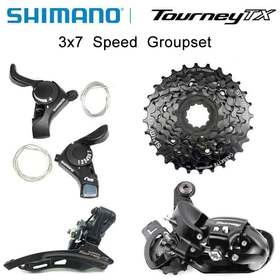 SHIMANO Tourney 3x7s Groupset SL TX30 Shifters FD TZ500 Front Derailleur RD TY300 Rear Derailleur CS HG200 Cassette Bicycle part