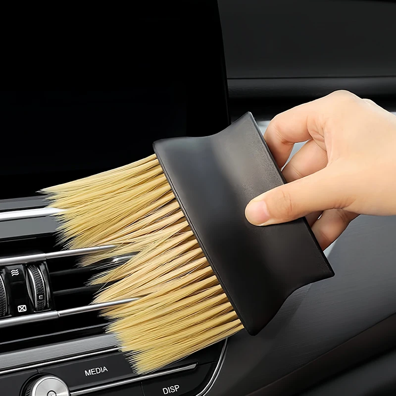 1PCS Car Air Vent Cleaning Brush Car Interior Crevice Dusting Large Bristle Brush Auto Detailing Maintenance Gadgets Accessories