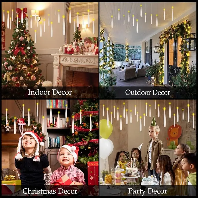 ABFU-10 Pcs Lilin Mengambang Lilin LED Ajaib Mengambang Dengan Tongkat Remote Untuk Dekorasi Jendela Pesta Tema Ulang Tahun Halloween