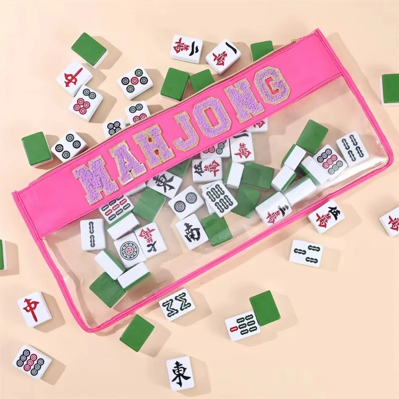 

Durable waterproof PVC American mahjong storage bag,portable and environmentally friendly,easy to organize,suitable for carrying
