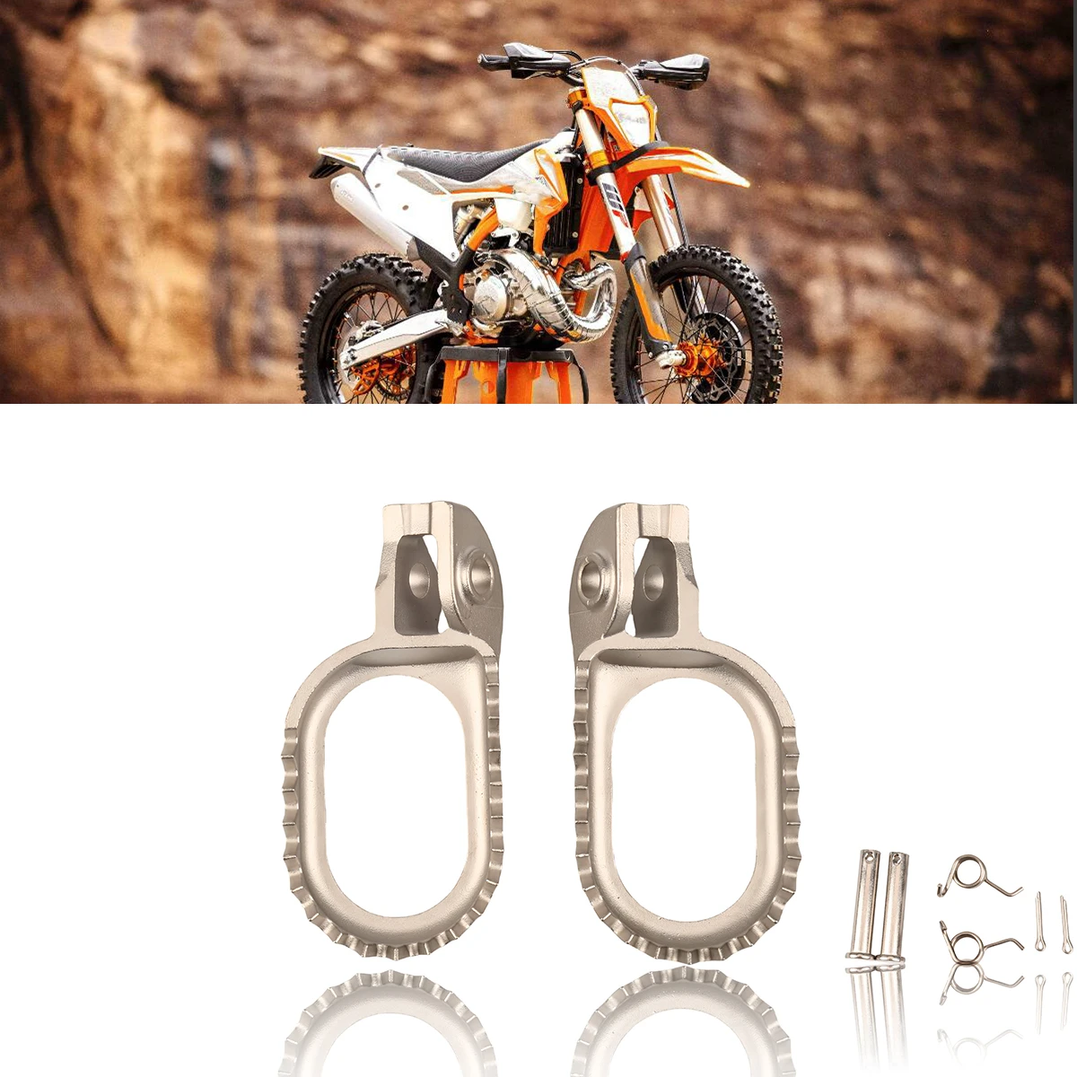 Motorcycle Move back 3MM Foot Pegs Footrest For KTM 125-500 XC XCF SX SXF EXC EXCF XCW  For Husqvarna 125-501 TE FE FC 2017-2023
