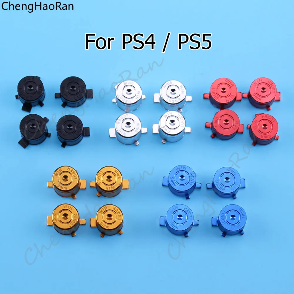 

1 Set Metal Bullet ABXY Button Joystick Thumbstick Caps Replacement Part For PS4 PS5 Gamepad Controller