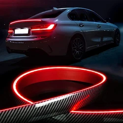 LED Spoiler Light Car Universal Carbon Fiber Spoiler Lip Kit Turn Signal Brake Warn Lamp Exterior Accessories Styling Tail Wing