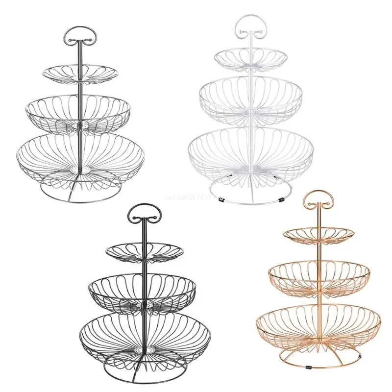 

Fruit Bowls Wrought Iron Material Fruit Basket Large Fruit Stand Holders for Kitchen Counter and Dining Table Organizers