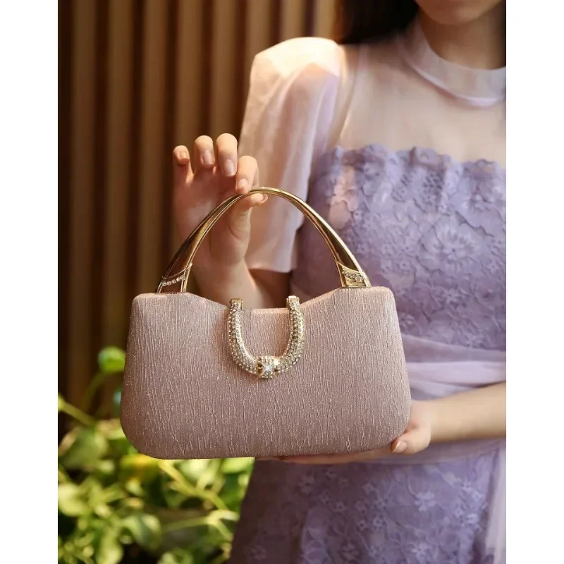 2024 Fashion Trend New Women's Bag High-end Texture Fine Glitter Exquisite Hand-held Evening Bag Fashion Urban Beauty Clutch Bag