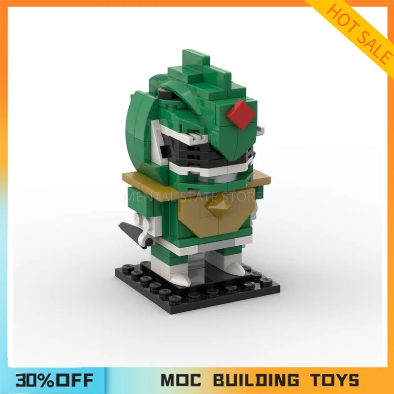 129PCS Customized MOC Green Ranger Film Characters Building Blocks Technology Bricks Creative Assembly Toys Holiday Gifts