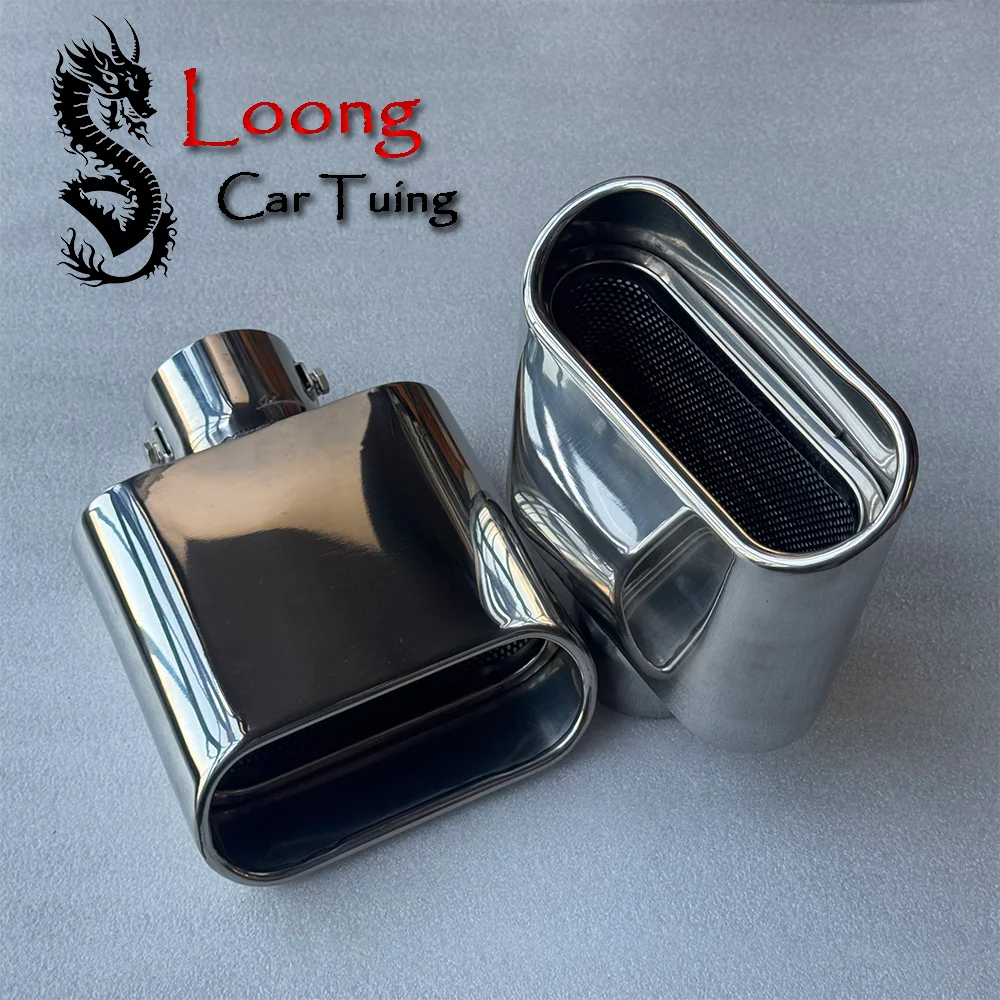 Car Oval Exhaust Tip/Muffler Tips 304 Stainless Steel Tail End Pipe Exhaust Nozzles 155mm Outlet For Universal Car Accessories