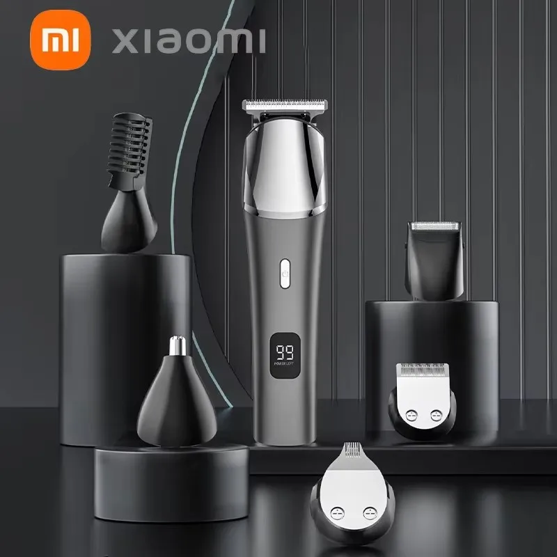 

Xiaomi 5in1 Electric Beard Hair Trimmer For Men Grooming Kit Face Hair Clipper Body Trimmer Rechargeable Nose Ear Shaver Wet&dry