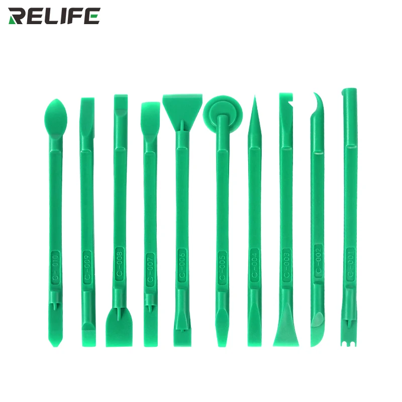 RELIFE RL-049C 10in1 Bilateral Dismantling Rod Kit Cellphone Laptop High Hardness Disassembly Repair Hand Tool Set