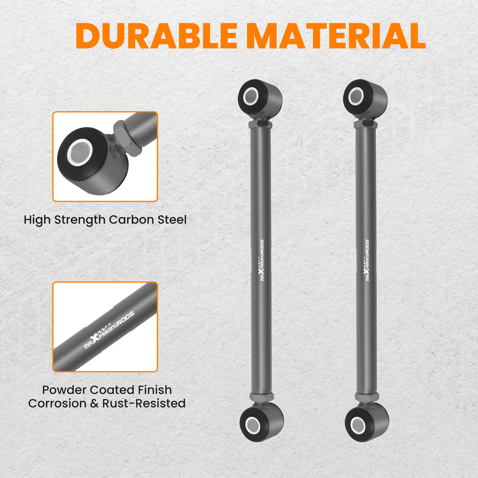 Maxpeedingrods Left  Right, Rear  Adjustable Suspension Gray Strut Rods w/ Bushings  for Chevrolet Corvette 1963-1979