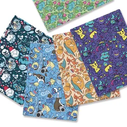 Pokemon Cartoon Fabric140*50cm Handmade Sewing Patchwork Quilting Baby Dress Home Sheet Printed Fabric Fabric Sewing Kids