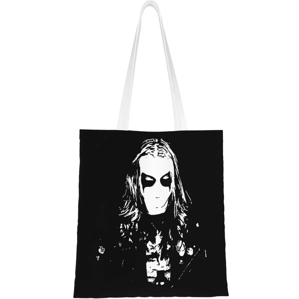 Black Metal Euronymous Canvas Tote Bag Trendy Large Capacity Shopping Bag for Women Student Bags