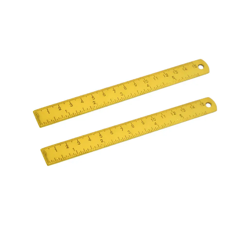 2Pcs Nordic Style Stainless Steel Ruler Small Size Precise Scale Drafting Drawing Tools Suitable for School Supplies Designers