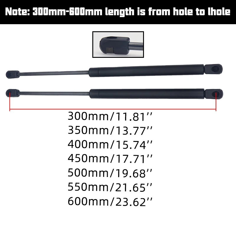 400N 2pcs  Universal 300-600mm Car Gas Strut Bars Gas Spring Hood Support Rod Shock Lift for RV Bed Window Bus Caravans