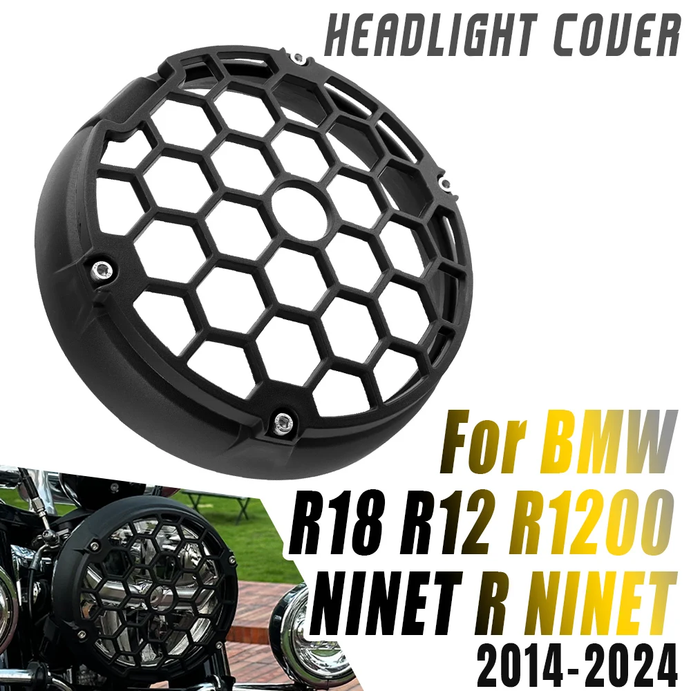 

Motorcycle Headlight Guard Protector Head Light Grille Cover For BMW R18 R12 nineT R nineT Pure Racer Urban Scrambler 2014-2024