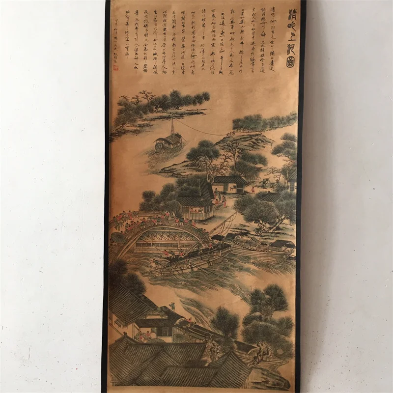 China old Celebrity paintings-Along the River During the Qingming Festival Scroll Hanging paintings