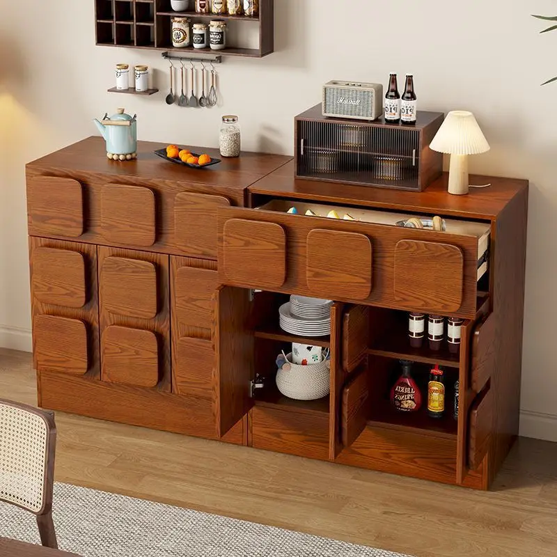 

Solid wood drawer cabinet combined cabinet module cabinet retro black cabinet drawer cabinet locker integrated