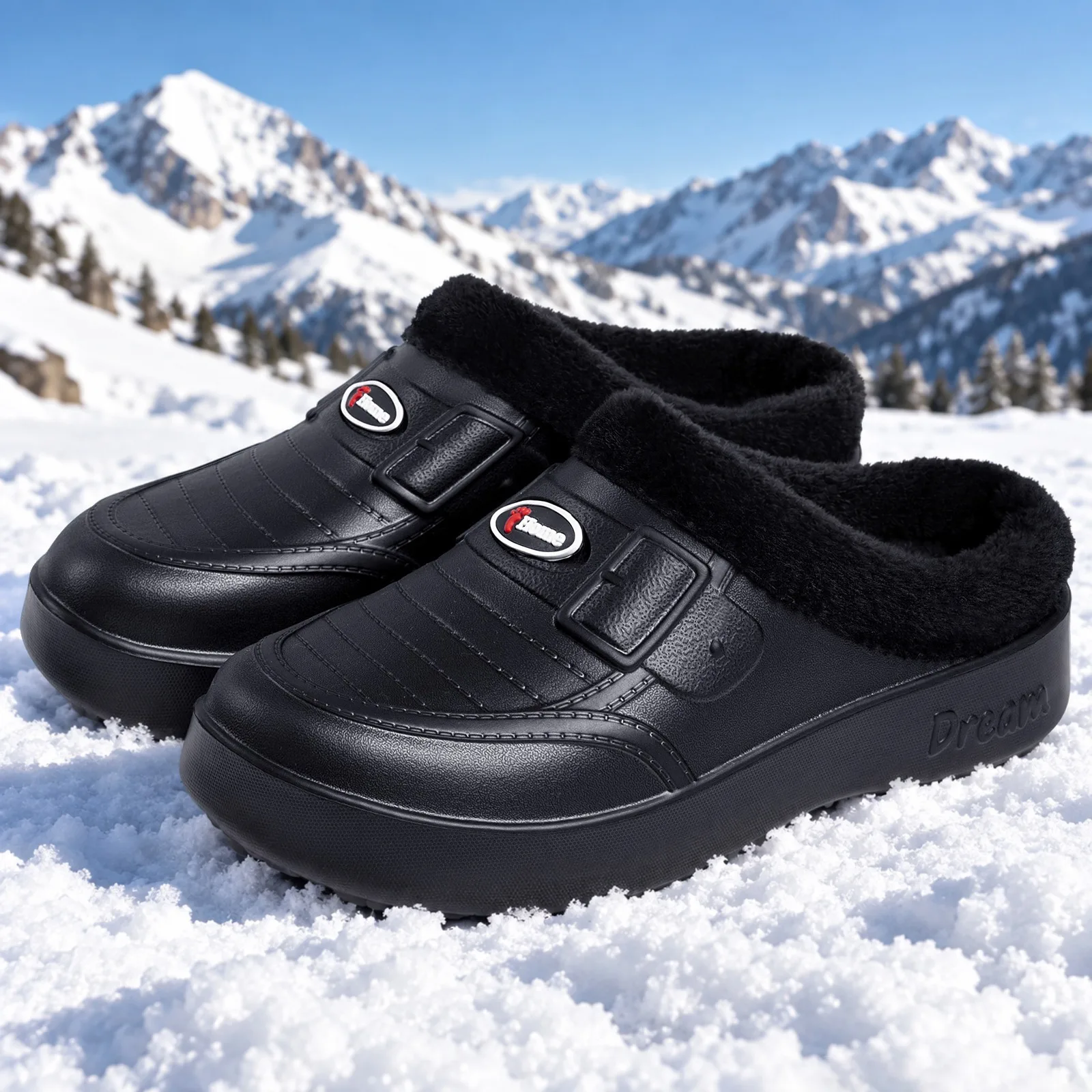 Baumwollschuhe für Herren, Winter, neues Modell mit Plüschfutter und dicker, warmer Baumwollsohle, dicke Sohle, leicht und bequem. – Detail 2