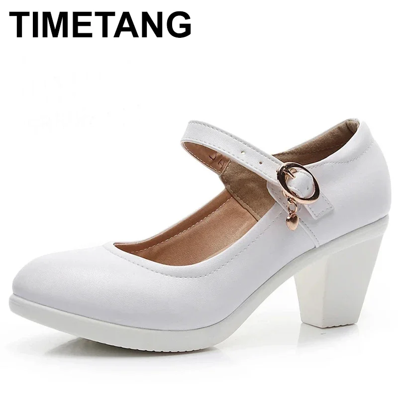 White High Heel Office Shoes Elegant Middle Heel Ladies Wedding Bride Shoes Women Pumps Small Plus Size 34 43Tacones Mujer