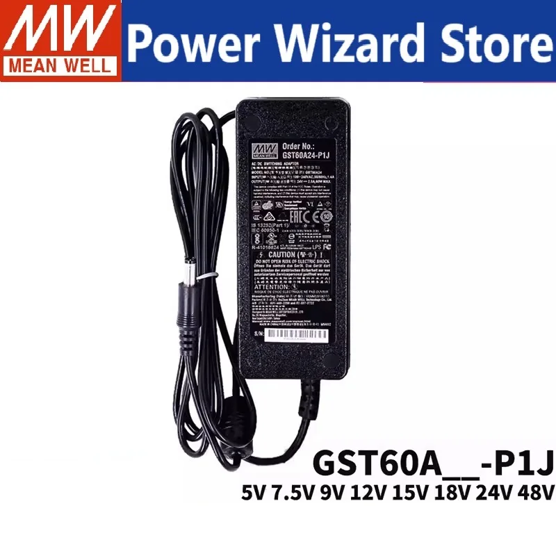 MEAN WELL GST60A GST60A05-P1J GST60A07-P1J GST60A09-P1J GST60A12-P1J GST60A15-P1J GST60A18-P1J GST60A24-P1J MEANWELL GST60A 60W