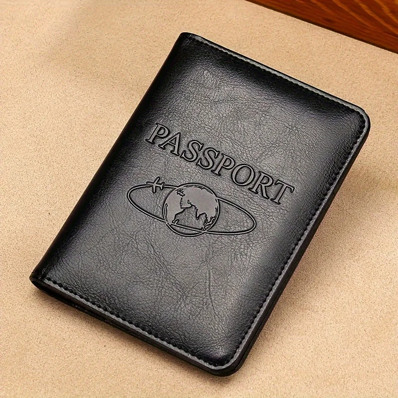 Travel in Style with this Solid Split Cow Leather Passport Card Holder for Outdoor Holiday Adventure!