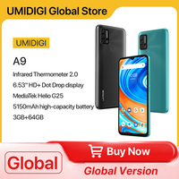 UMIDIGI A9 Smartphone Android 11 Global Version 13MP AI Triple Camera Helio G25 Octa Core 6.53\