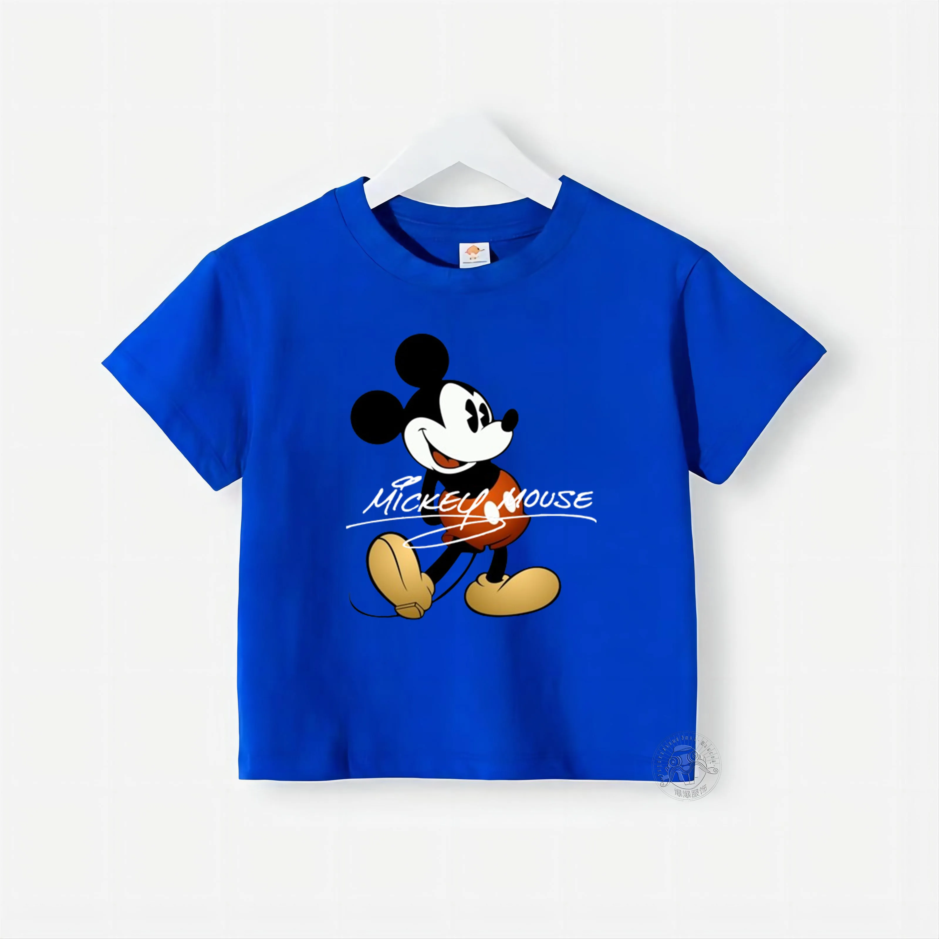 Disney summer cartoon cute Mickey Mickey Mouse printed family suit children's cotton short-sleeved T-shirt student baby crew-nec