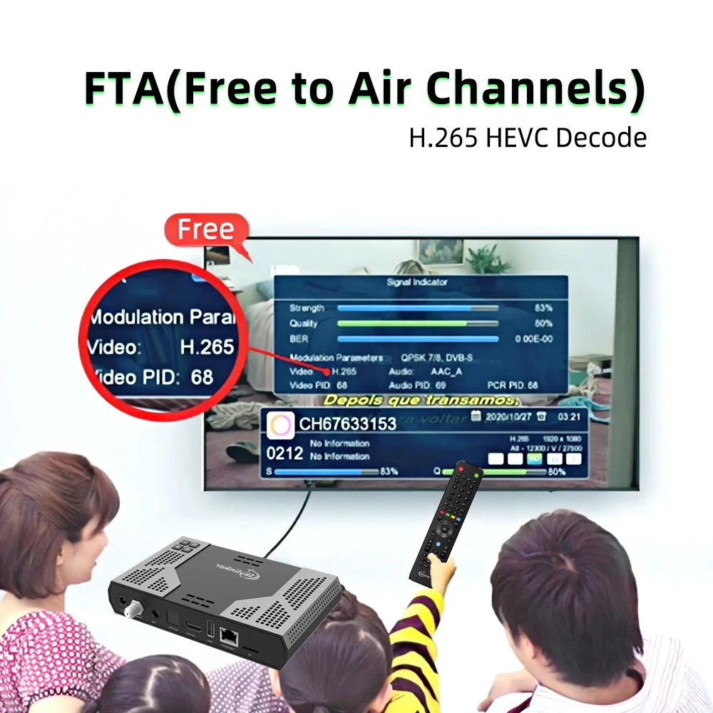 Skylinker Z8 4K Android DVB-S2 Hybrid TV Box 5G Wifi 2+16GB OTT+DVB-S/S2 FTA Decoder Digital Satellite TV Receiver Set-top Box