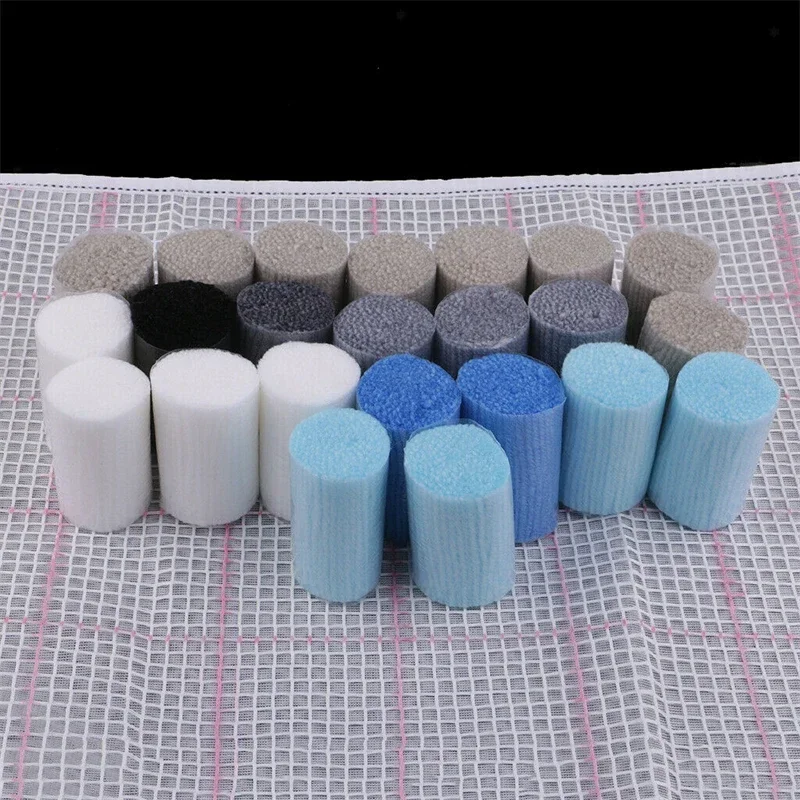 DIY Latch Hook Rug Making Crafts Kit Wolf for Beginners Carpet Segment Embroidery Material with Professional Crochet Needles